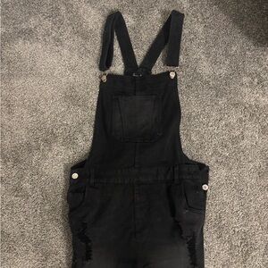 Black Denim Overalls
